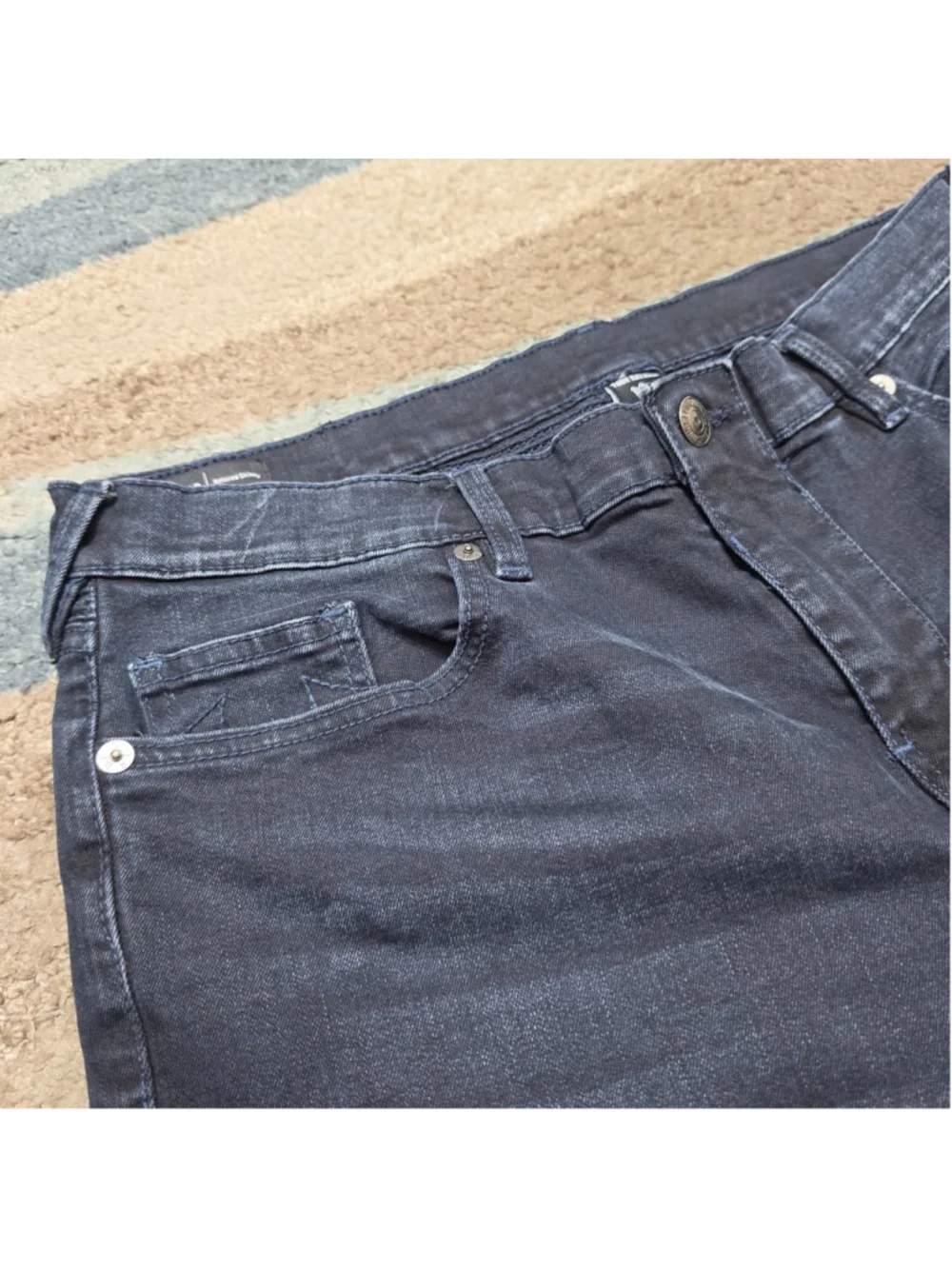 True Religion Rocco Moto Jeans Mens 36 Gray Relaxed Skinny Biker